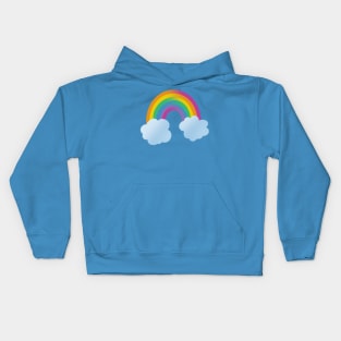 Beautiful Simple Ombre Rainbow with Clouds Kids Hoodie